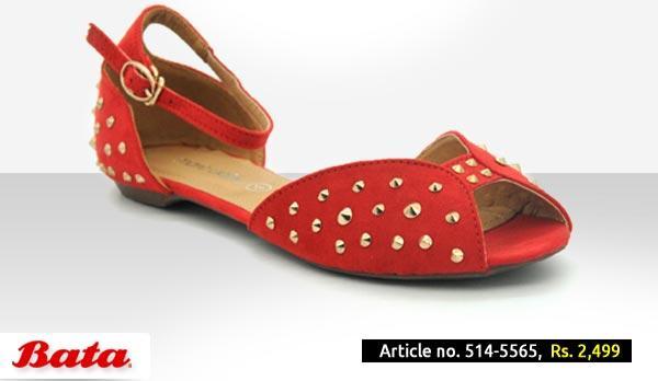 Bata Shoes Pakistan Fall Winter Collection 2014 2015 with Prices for Girls and Women Fashion Formal Red Khussa Design