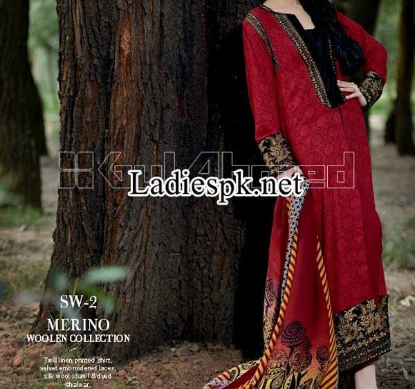Fashion Gul Ahmed Fall  Winter Dresses Designs Collection 2014 2015 Catalog Magazines Prices Women Girls