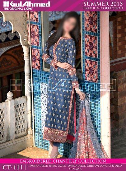 Gul Ahmed Summer Lawn Collection 2015 Prices for Women 6000