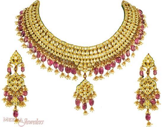 Latest-Bridal-Jewellery-Set-Pure-Simple-Gold-Necklace-Designs-2014-2015-Pakistan-India-UAE,-Saudi-Arabia-Facebook