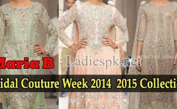 Latest Fashion Trends Dresses Maria B Bridal Couture, Fashion Week 2014 2015 Collection Walima Frock Long Tail Gown