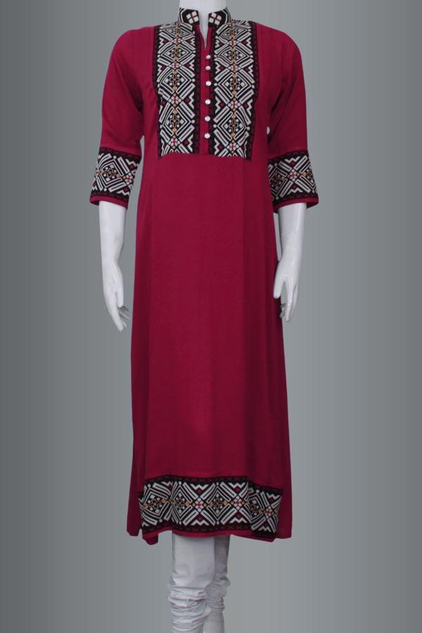 New-Arrivals-Long-Shirt-Kurta-With-Choori-Pajama-for-Girls-Women-in-Pakistan-2015-Fashion-Kameez-Designs-2014-Winter-Collection
