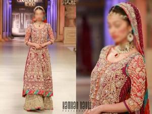 Nomi Ansari Bridal Collection 2015 Pics Wedding Plazo Palazzo Long Shirt Lehenga Choli